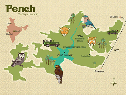 Location of Pench National Park l Pench Tiger Reserve Madhya ...